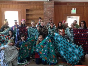 Some of the youth at Crestfield made blankets that were given to a local pregnancy resource center.